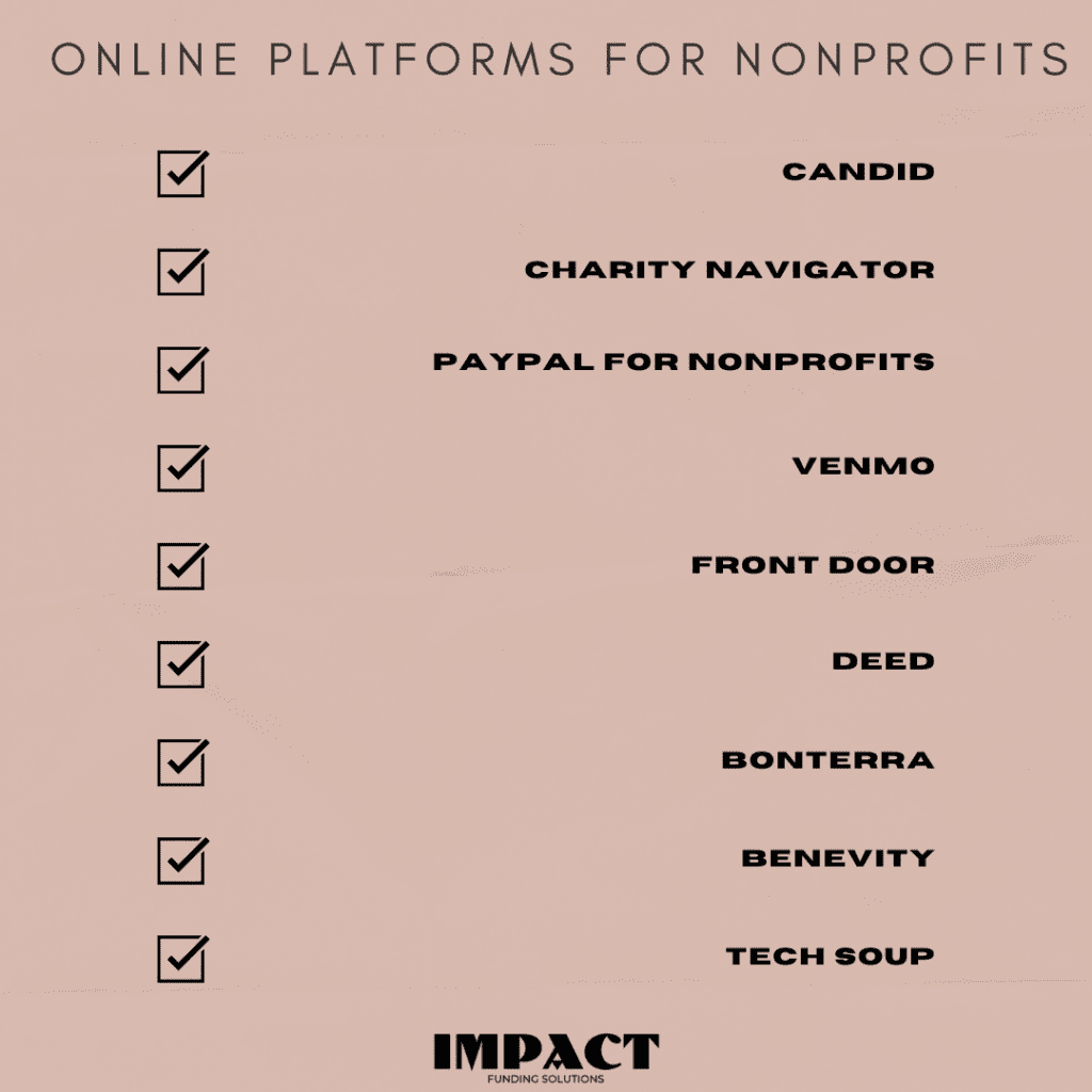 NONPROFIT ONLINE PLATFORM CHECKLIST