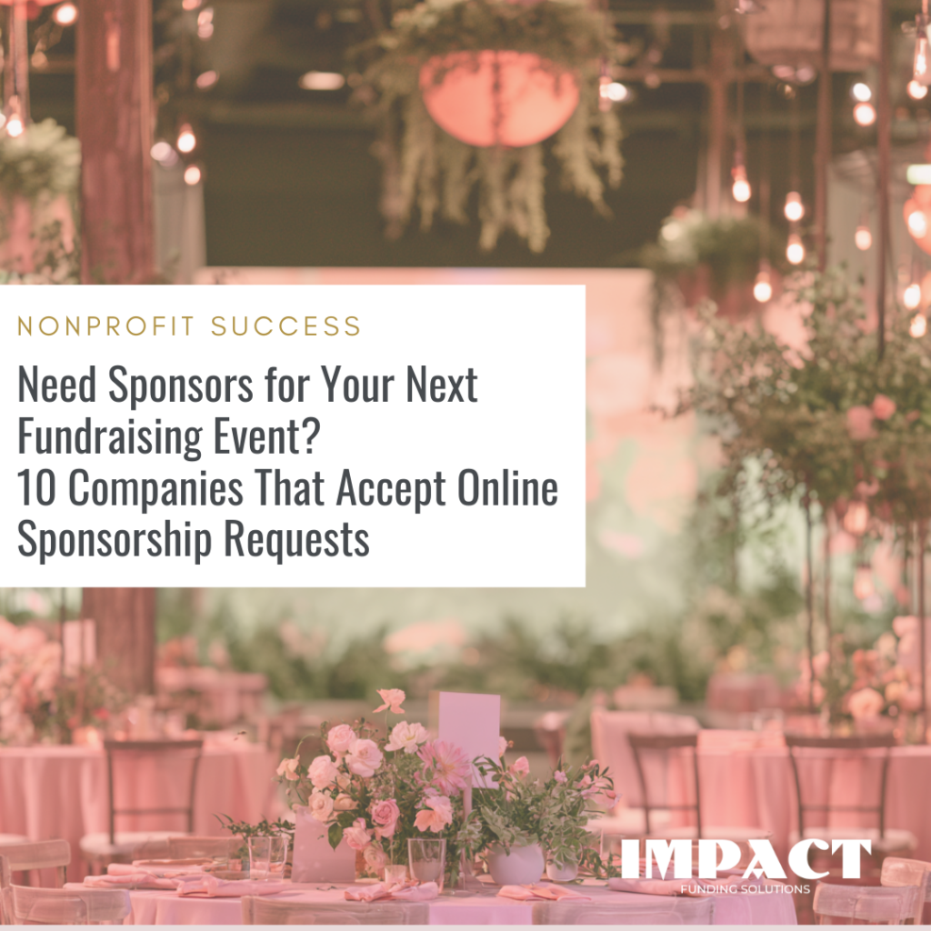 Need sponsors for your next fundraising event