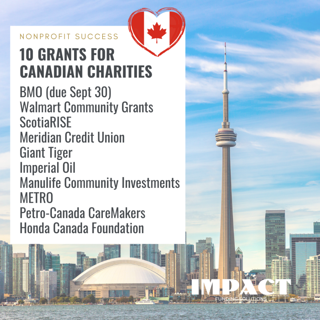 10 grants for canadian charities