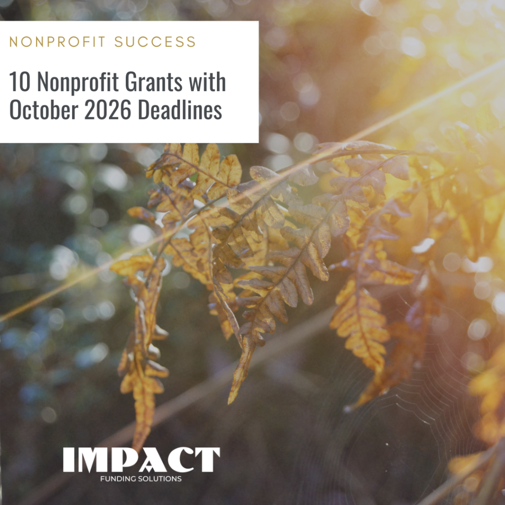 10 Nonprofit Grants with October 2026 Deadlines