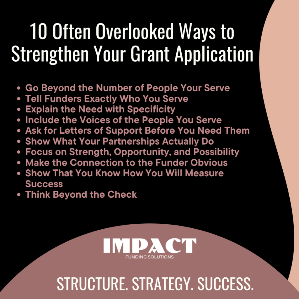 10 Often Overlooked Ways to Strengthen Your Grant Application 