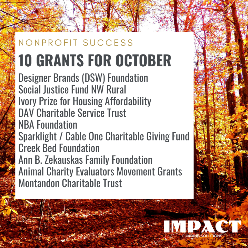 10 grants for october
